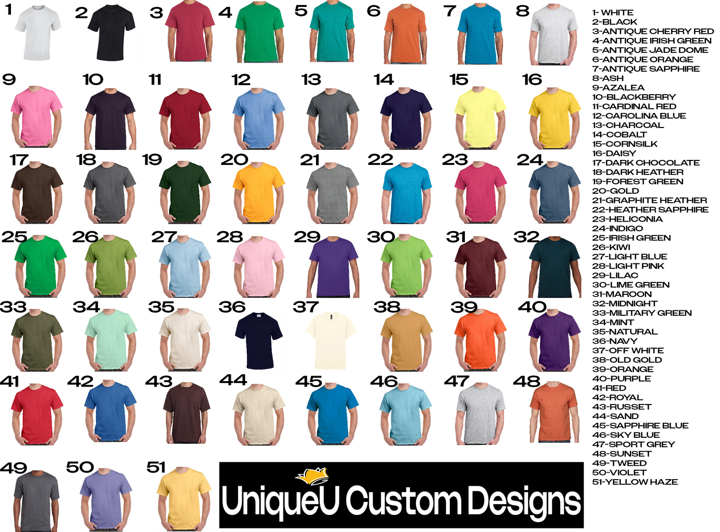 Custom Heavy Cotton T-Shirt – 51 Colours – Add Your Image